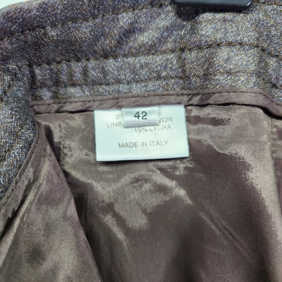 Marlowe Wool Dress Pants Womesn 8 Wide Leg Brown Designer Made In Italy - Picture 10 of 14